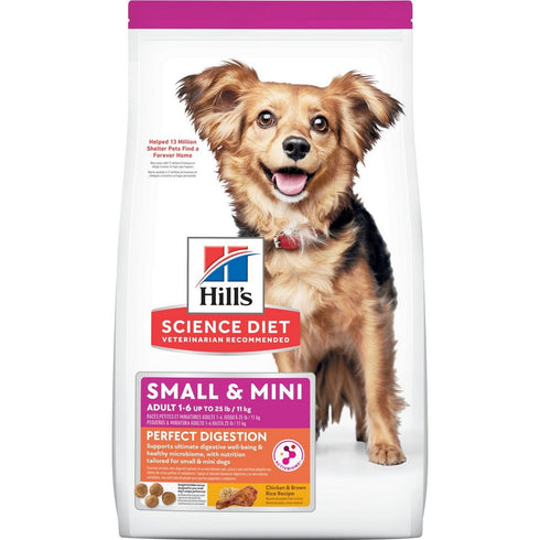 Hill's Science Diet Adult Perfect Digestion Small & Mini Chicken & Brown Rice Dry Dog Food 12lb